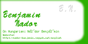 benjamin nador business card